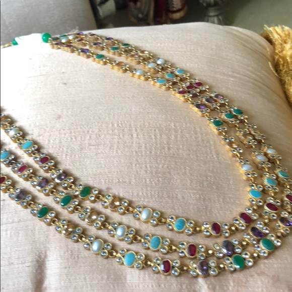 Pakistani Indian 3strand necklace - Picture 3 of 4
